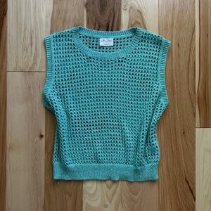 Sparkly teal Y2K knit vest